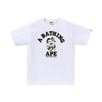 A BATHING APE Bape Store Kyoto Camo College Tee "White"