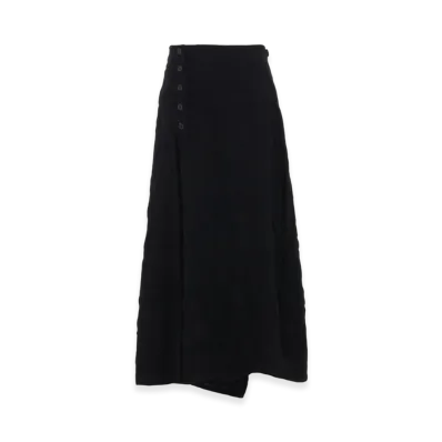 S'YTE Fulling Finished Shadow Check Buttoned Skirt "Black"