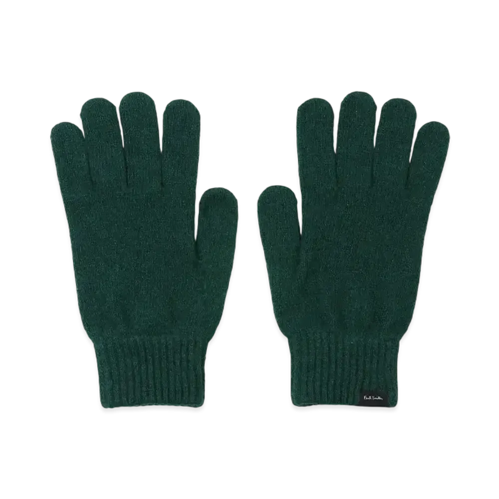 Paul Smith Logo Tab Knit Gloves "DarkGreen"