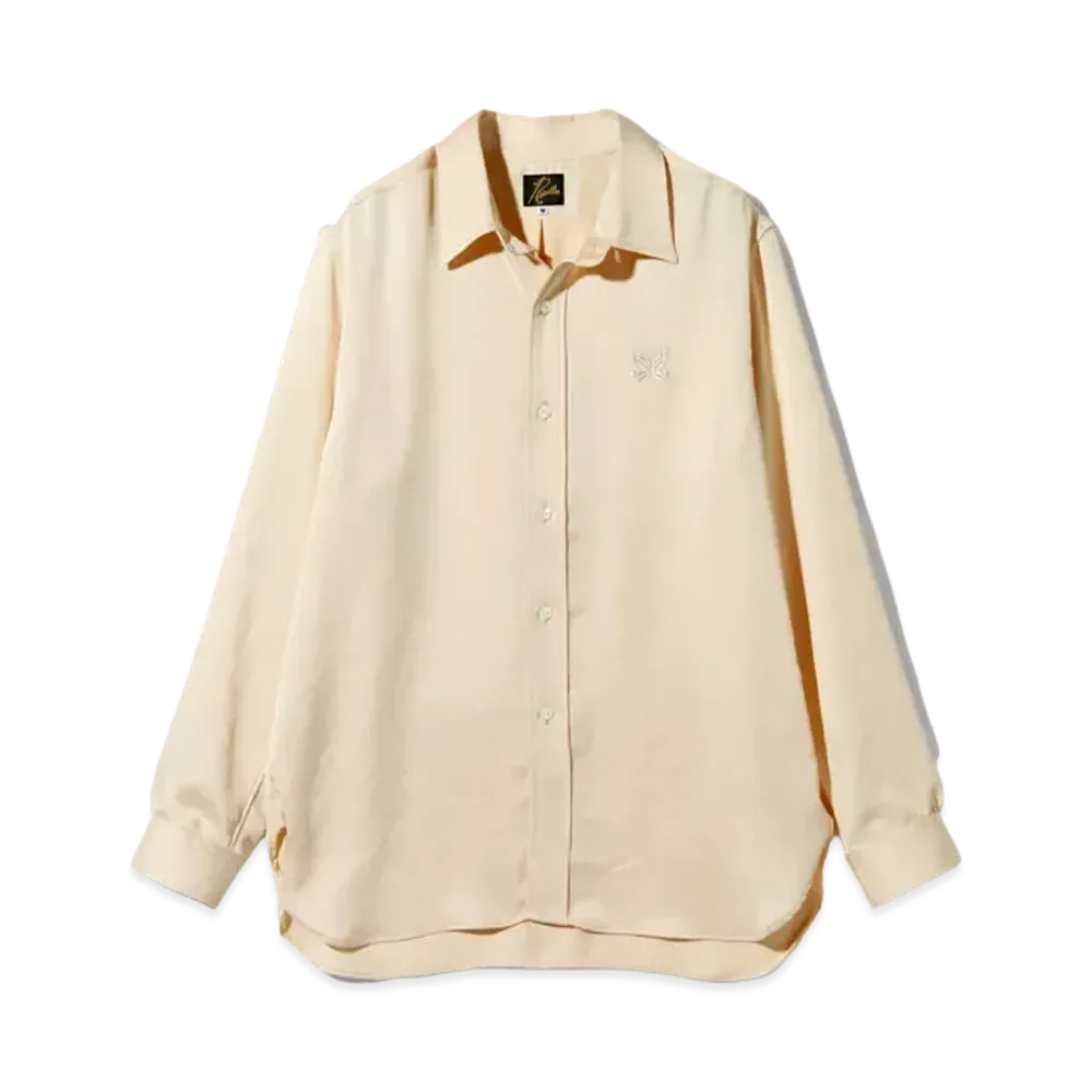 Needles for NEPENTHES Regular Collar Shirt - Poly Sateen "Off White"