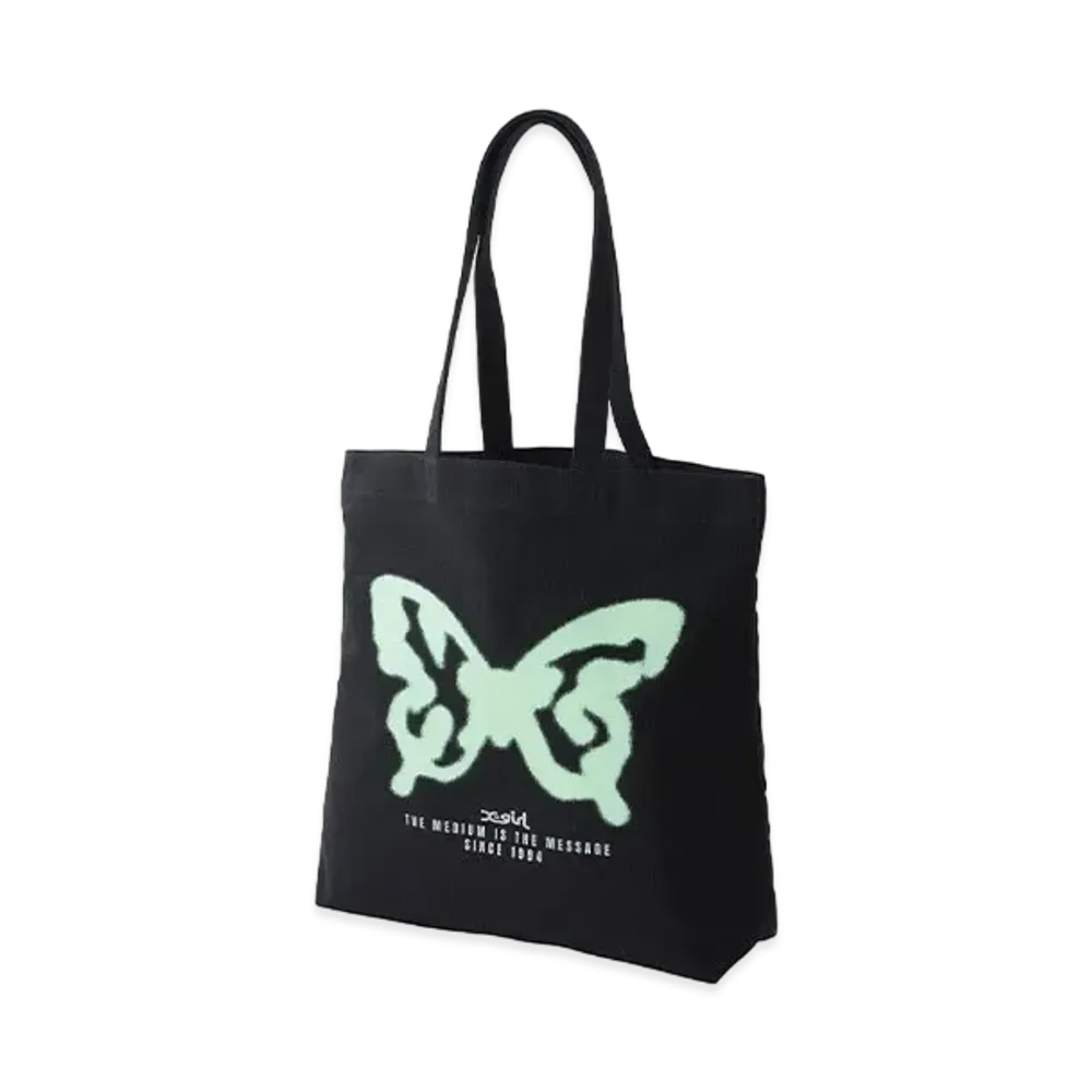 X-Girl Spray Butterfly Print Tote Bag "Black"