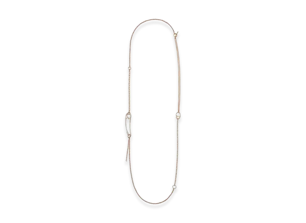 Hermes Chaine D'ancre Punk Long Necklace GM "Pink Gold/1 Diamond"