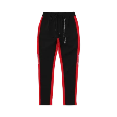 mastermind WORLD Slim Fit Track Pants "Black Red"