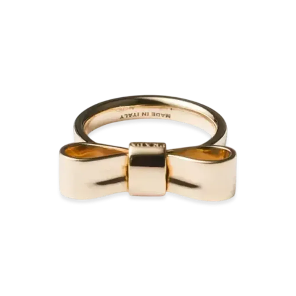 PRADA Eternal Gold Bow Signet Ring "Yellow Gold"