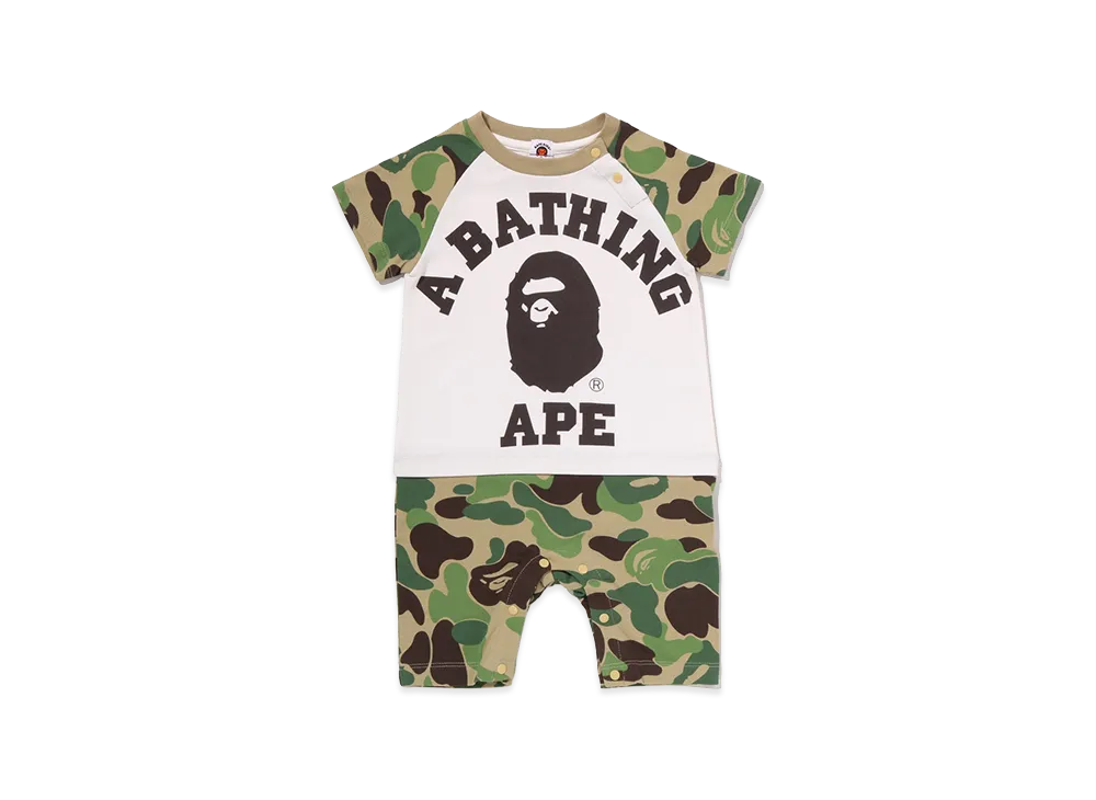 A BATHING APE Kids ABC Camo Big College Rompers "Green"