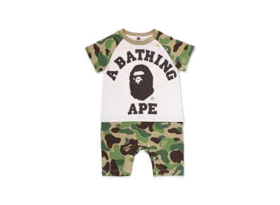 A BATHING APE Kids ABC Camo Big College Rompers "Green"