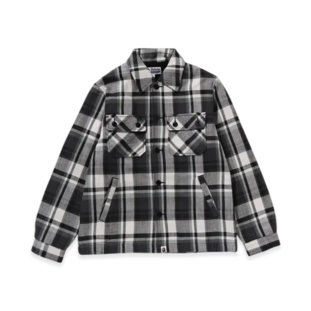 A BATHING APE Bape Check Cpo Jacket M "Black"