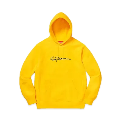 Supreme Classic Script Hooded Sweatshirt "Yellow"