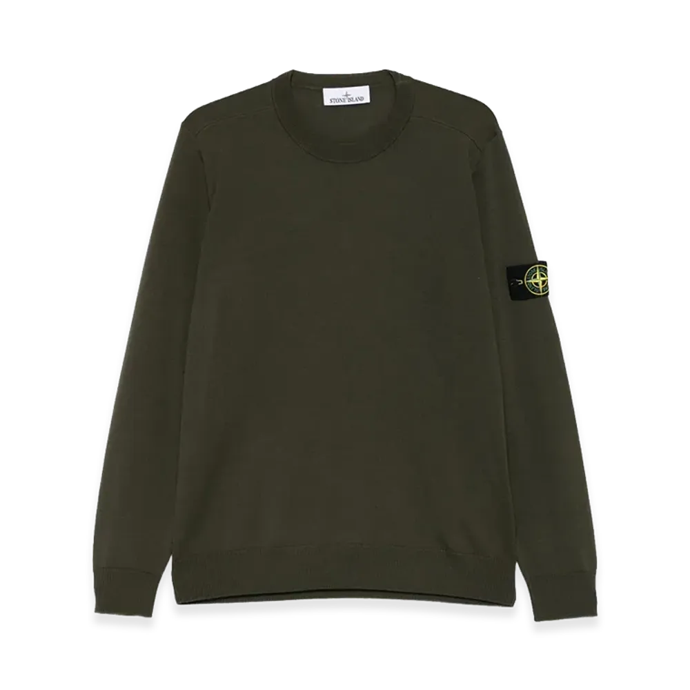 Stone Island Lightweight Wool Crew Neck Pullover "Green"