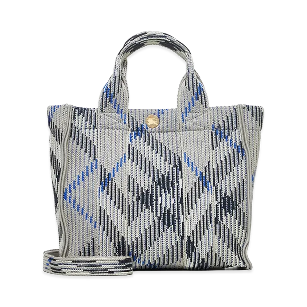 Burberry Women's Embroidered Fabric Check Mini Handbag "Gray"