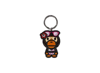 A BATHING APE Women's Baby Lisa Summer Metal Keychain "Brown"
