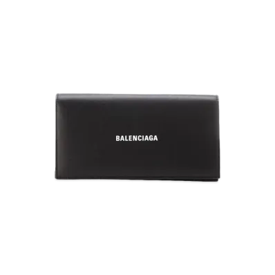 BALENCIAGA Men's Cash Vertical Long Wallet "Black"