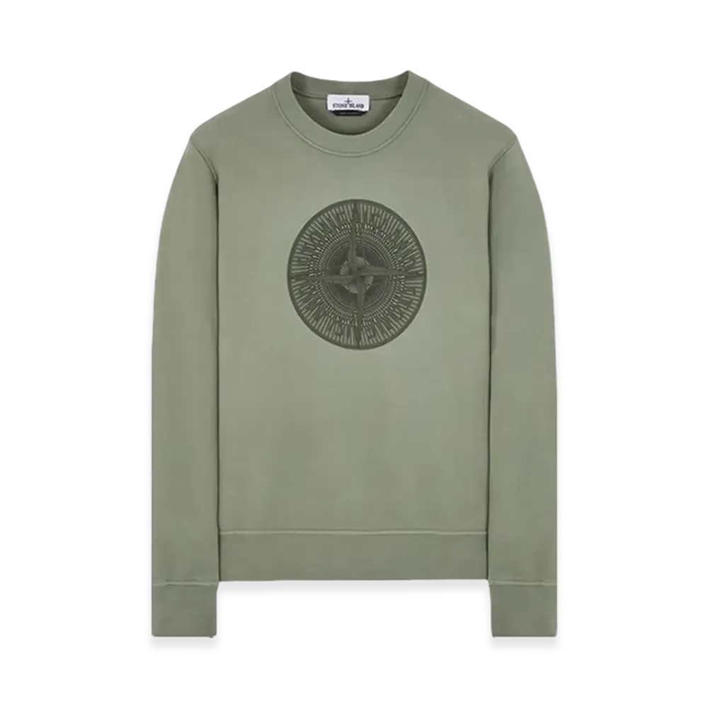 Stone Island 66559 Industrial One Print Crewneck Sweatshirt - 23FW "Sage Green"