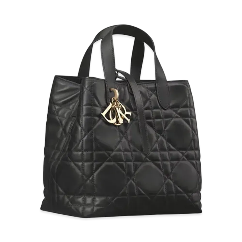 Dior Medium Dior Toujours Vertical Tote Bag Macrocannage Calfskin "Black"