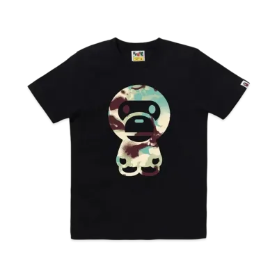 A BATHING APE Map Camo Big Baby Milo Tee "Black/ML"