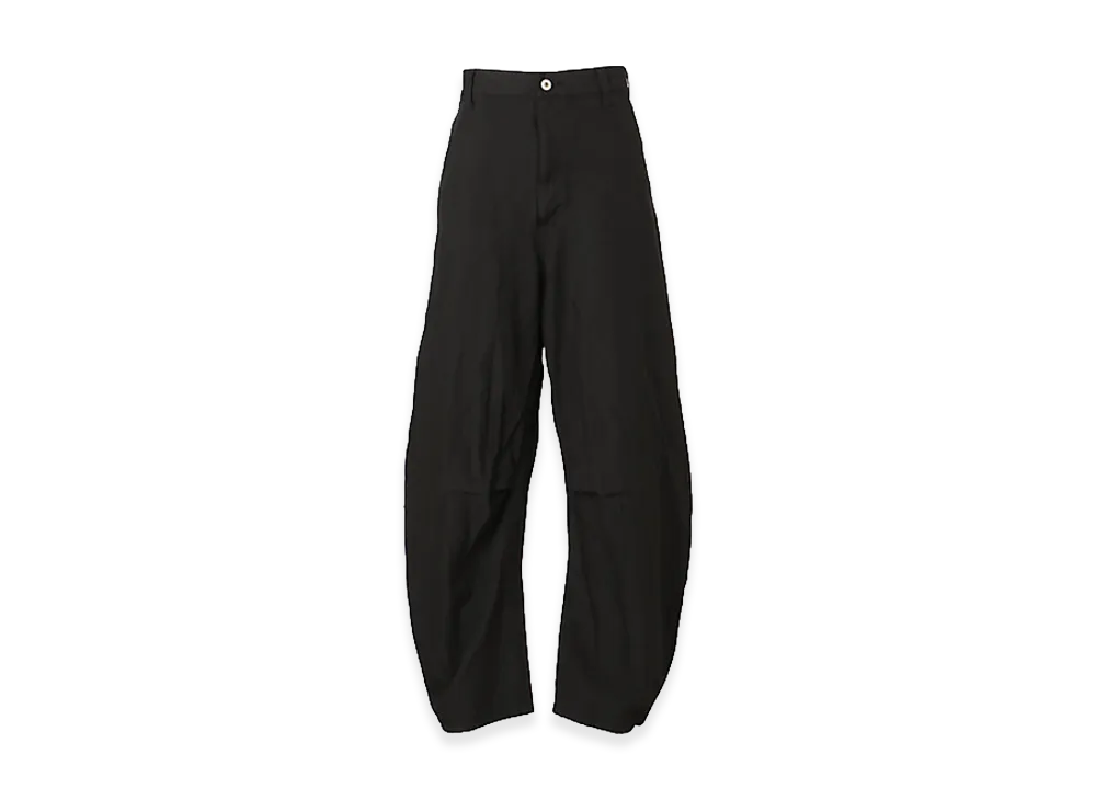 COMME des GARCONS HOMME Polyester Serge Solid Garment Treated Pants "Black"