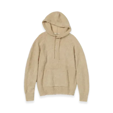 AURALEE Brushed Super Kid Mohair Knit P/O Parka "Beige"