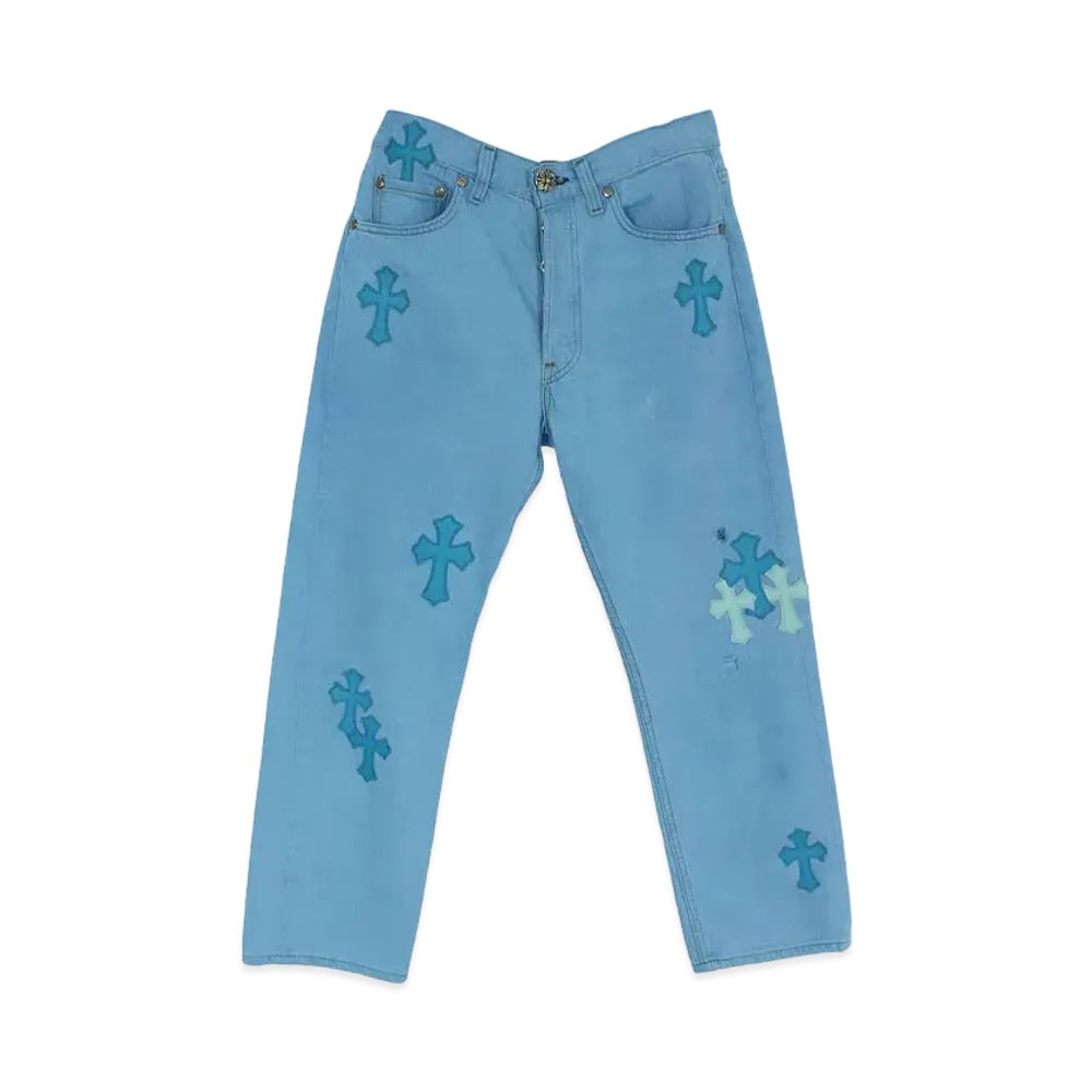 Chrome Hearts x Drake U VNTG Jean RED TAB Denim Pants with Cross Patch "Blue"