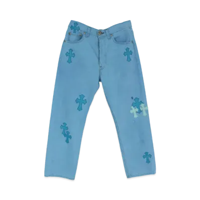 Chrome Hearts x Drake U VNTG Jean RED TAB Denim Pants with Cross Patch "Blue"