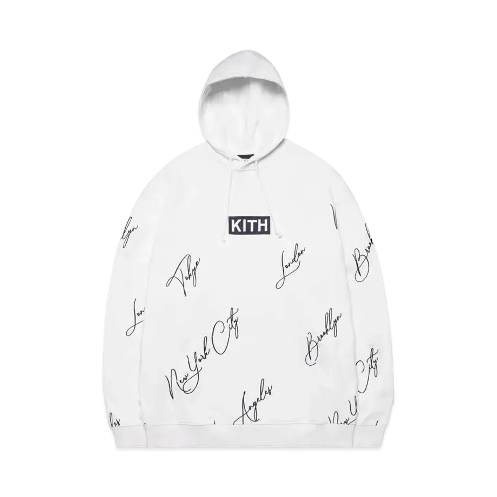 Kith City Script Hoodie "White"