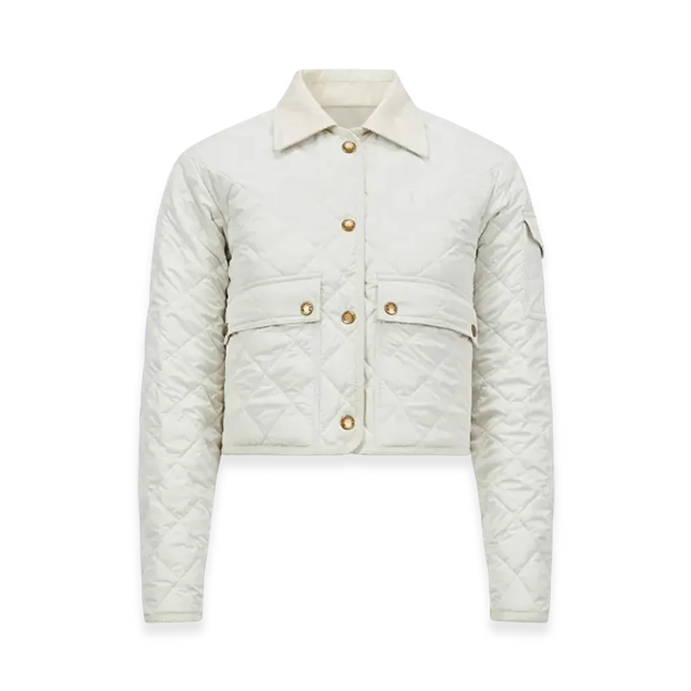 MONCLER Chitre Diamond-Quilted Padded Shirt Jacket "White"
