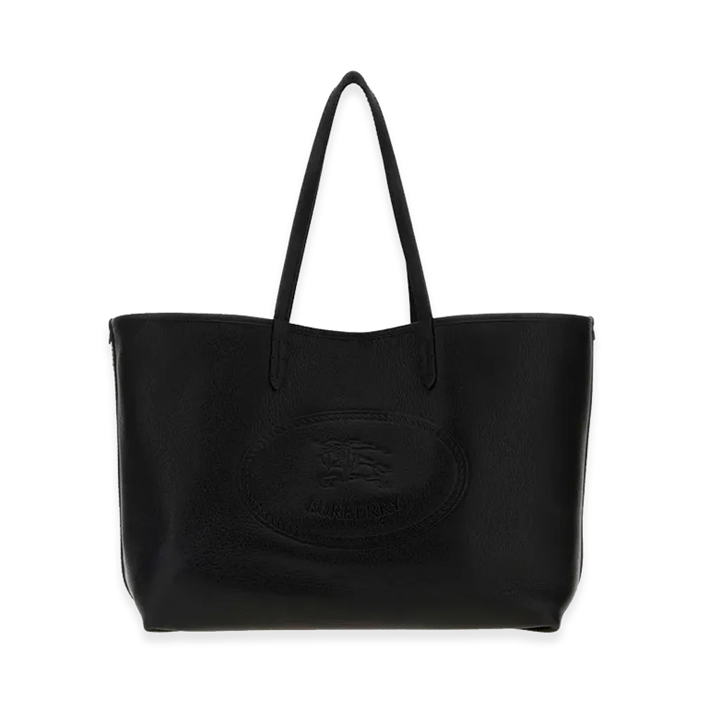 Burberry Women's Leather Medium Highlands Shopping Bag "Black"