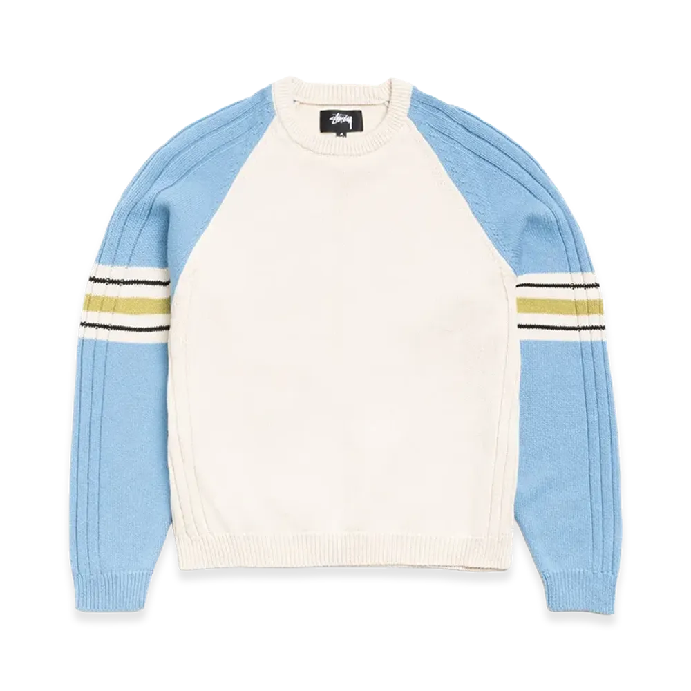 Stussy Stripe Raglan Crew "Blue"