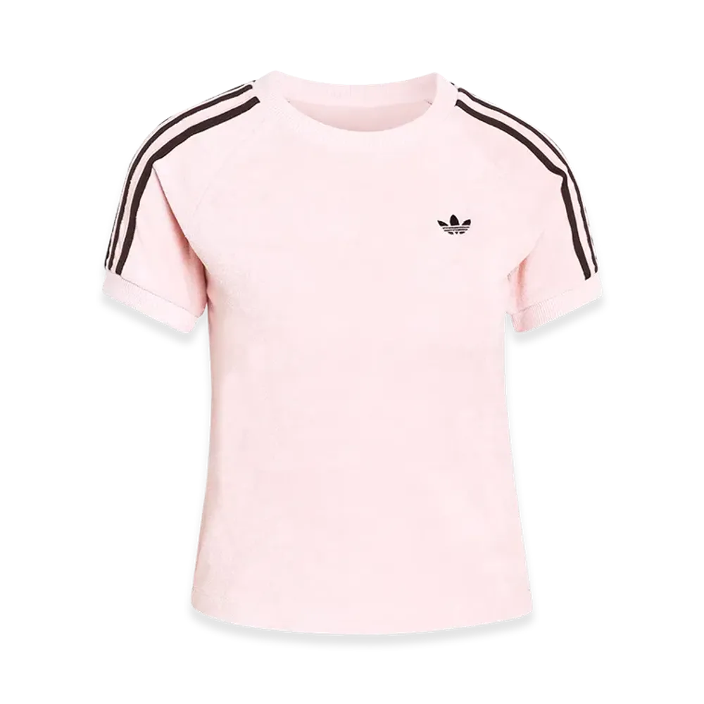 adidas Women's Terry Towel Cali Short Sleeve T-Shirt "Sandy Pink"