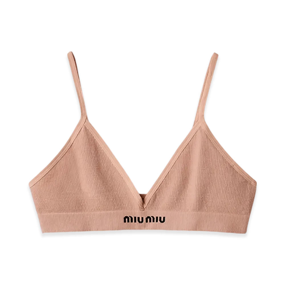 MIU MIU Women's Seamless Bra "Nude Beige"