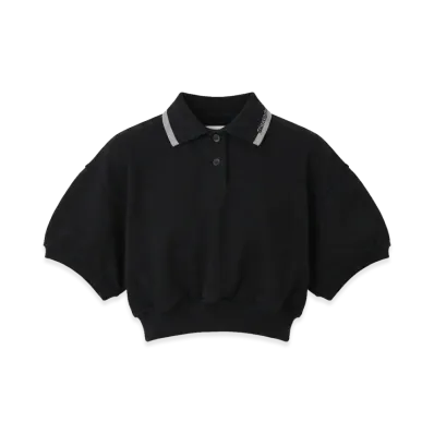 Alexander Wang Women's Cropped Cinch Polo Shirt "Black"