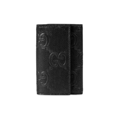 GUCCI GG Embossed Key Case "Black"