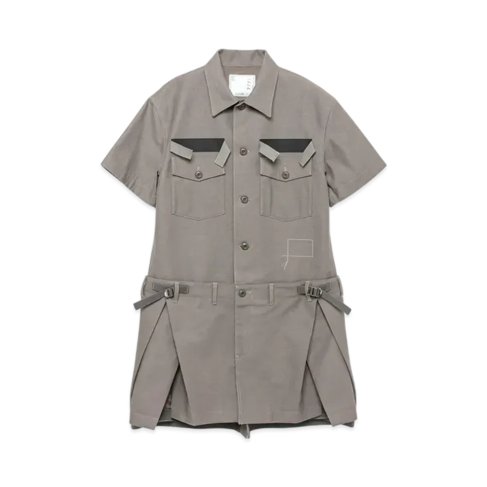 WTAPS x sacai Women's Cotton Back Satin Dress "Taupe"