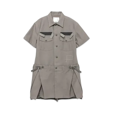 WTAPS x sacai Women's Cotton Back Satin Dress "Taupe"
