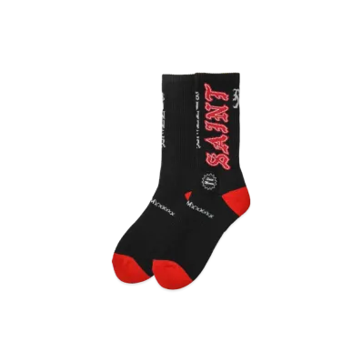 SAINT Mxxxxxx Socks Aint "Black/Red"