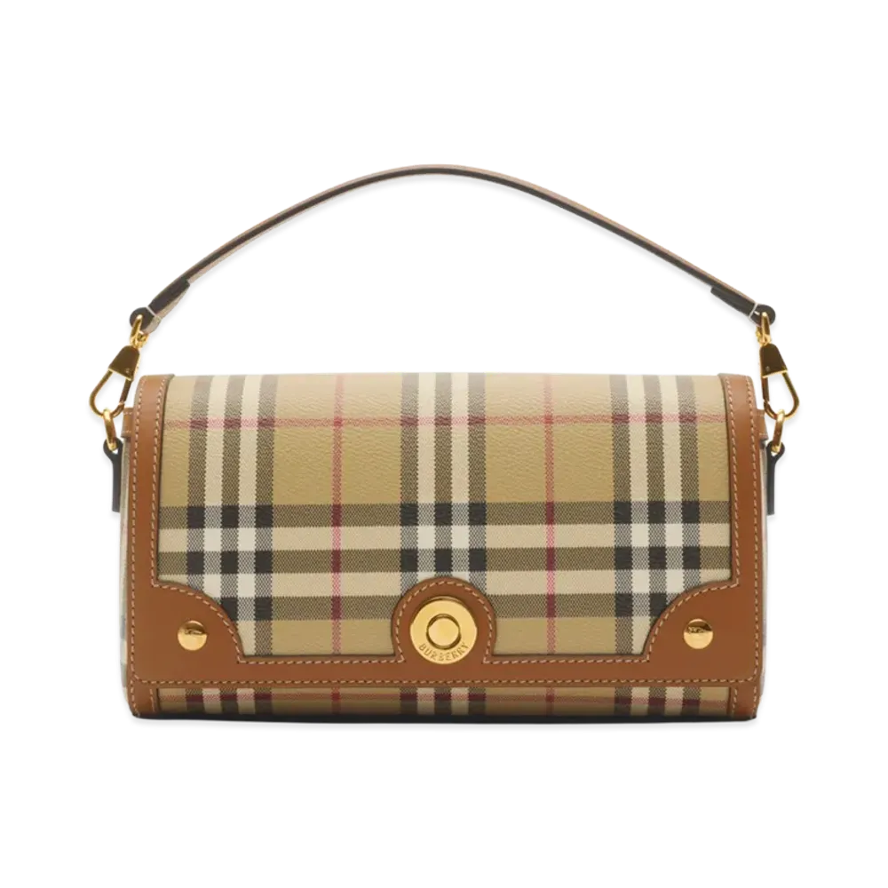 Burberry Women's Top Handle Note Bag "Archive Beige/Briar Brown"