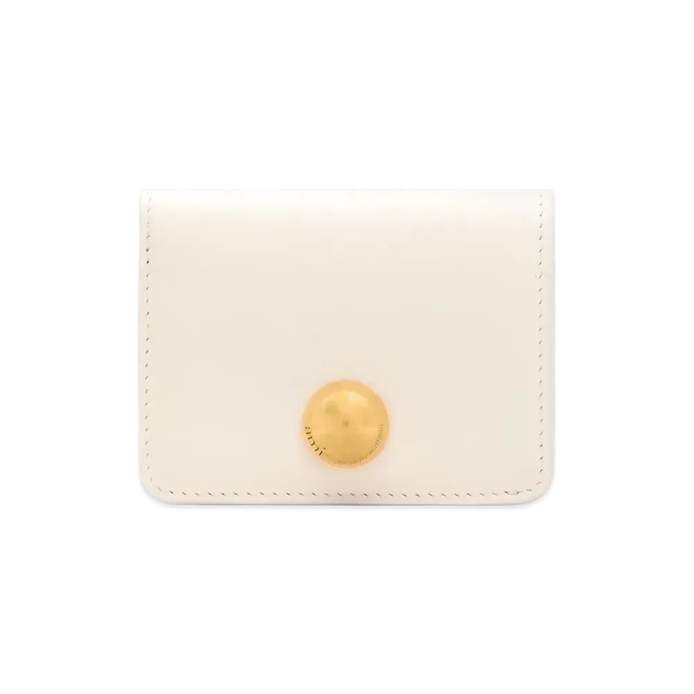 AMI PARIS Cow Leather Carrousel Folded Wallet "White"