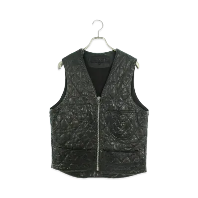 Chrome Hearts Fisher Man Small CH Cross Quilting Vest "Black"