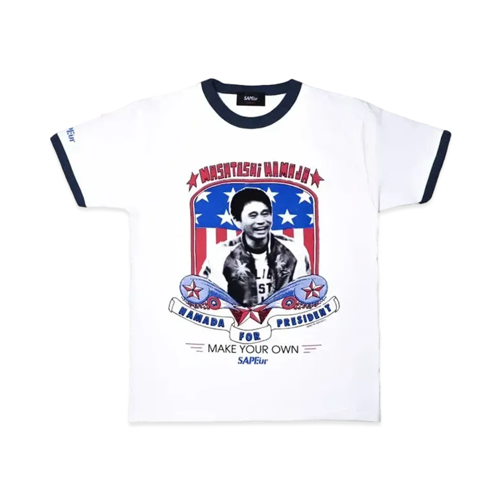 SAPEur x MASATOSHI HAMADA Hamada for President S/S Tee Ringer "White"