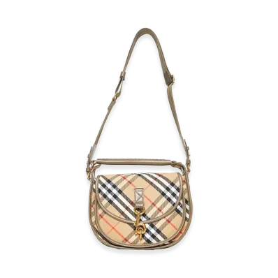 Burberry Women's Embroidered Canvas Shoulder Bag "Beige"