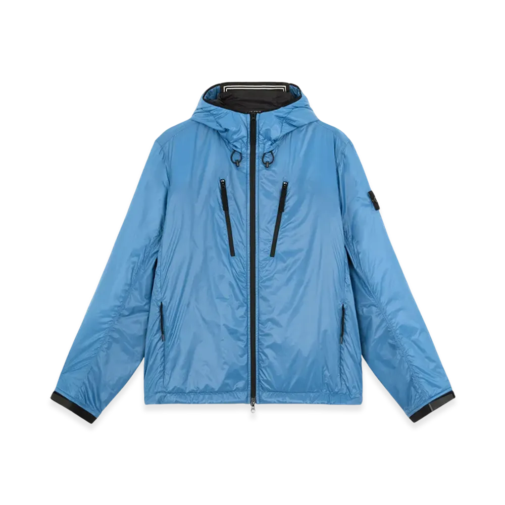 Stone Island Q0425 Pertex Quantum Made From Netplus with Primaloft Insulation Technology Light Packable Blouson with Hood - 24FW "Avio Blue"
