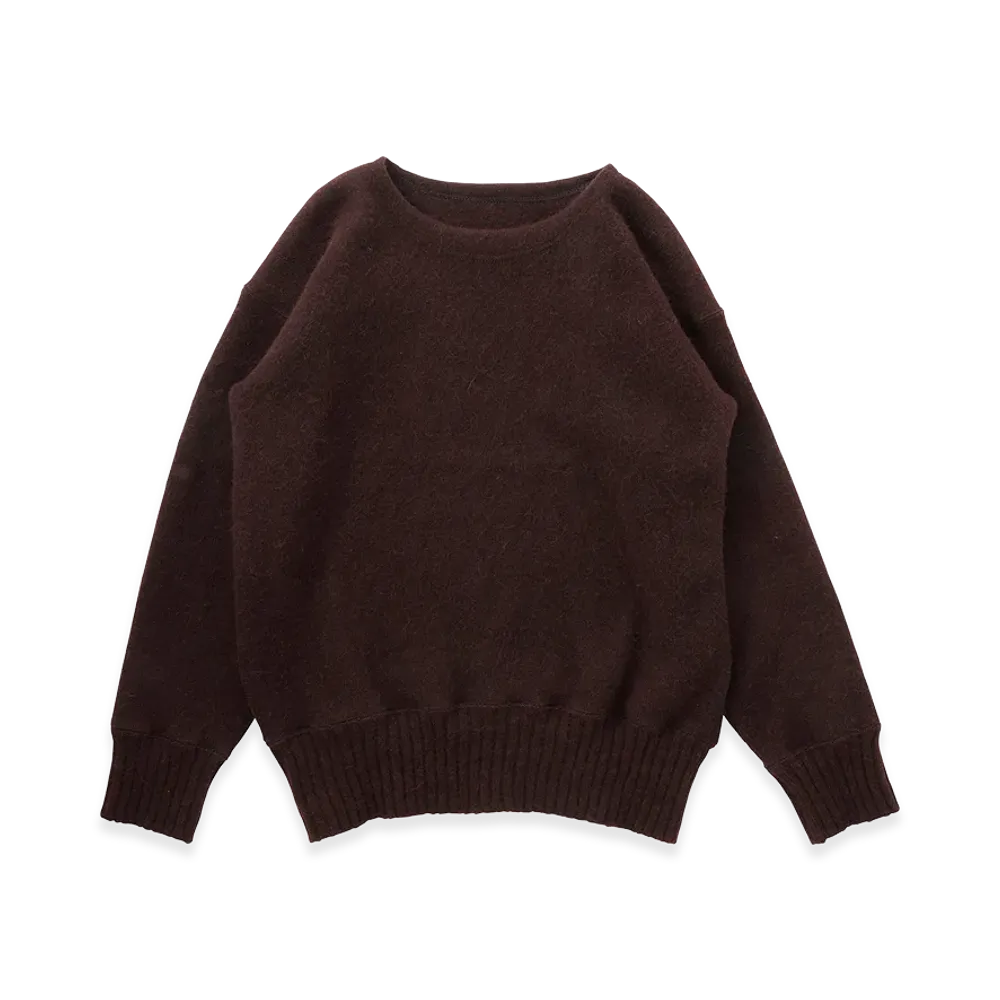 T.T Taiga Takahashi LOT.502 Varsity Letterman Sweater "Triple Mud Dyed Brown"