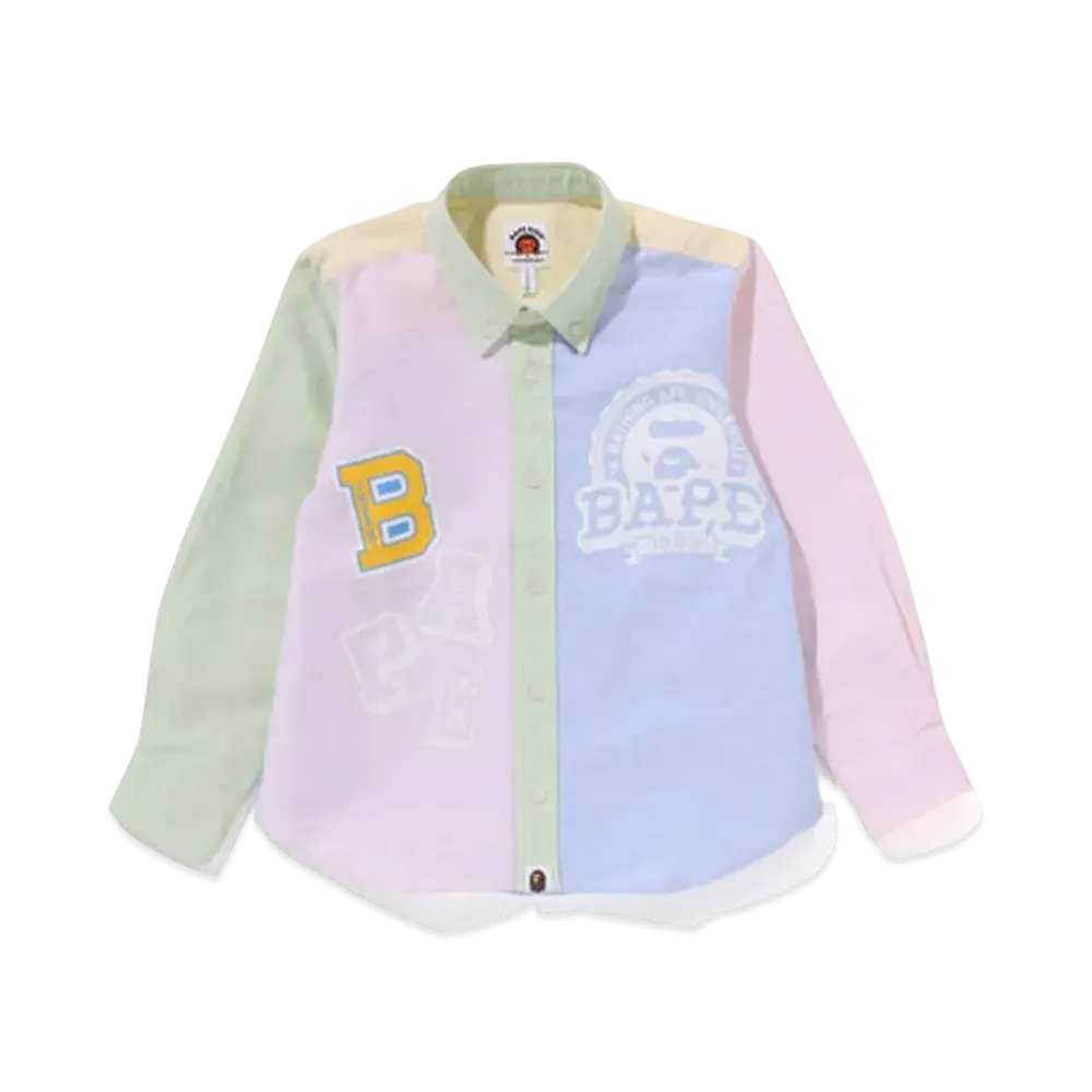 A BATHING APE Patch Print Oxford Bd Shirt "Multi"