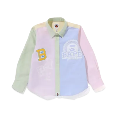 A BATHING APE Patch Print Oxford Bd Shirt "Multi"