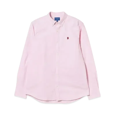 BEAMS Stretch Oxford One Point Button Down Shirt "Pink"