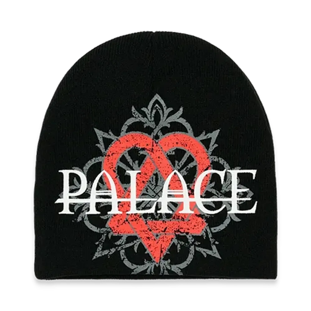 PALACE x HIM Tri Gram Nein Cuff Beanie "Black"