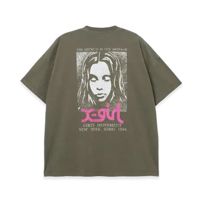X-Girl Faded Face S/S Big Tee Dress "Olive"