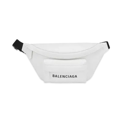 BALENCIAGA Leather Waist Bag "White"