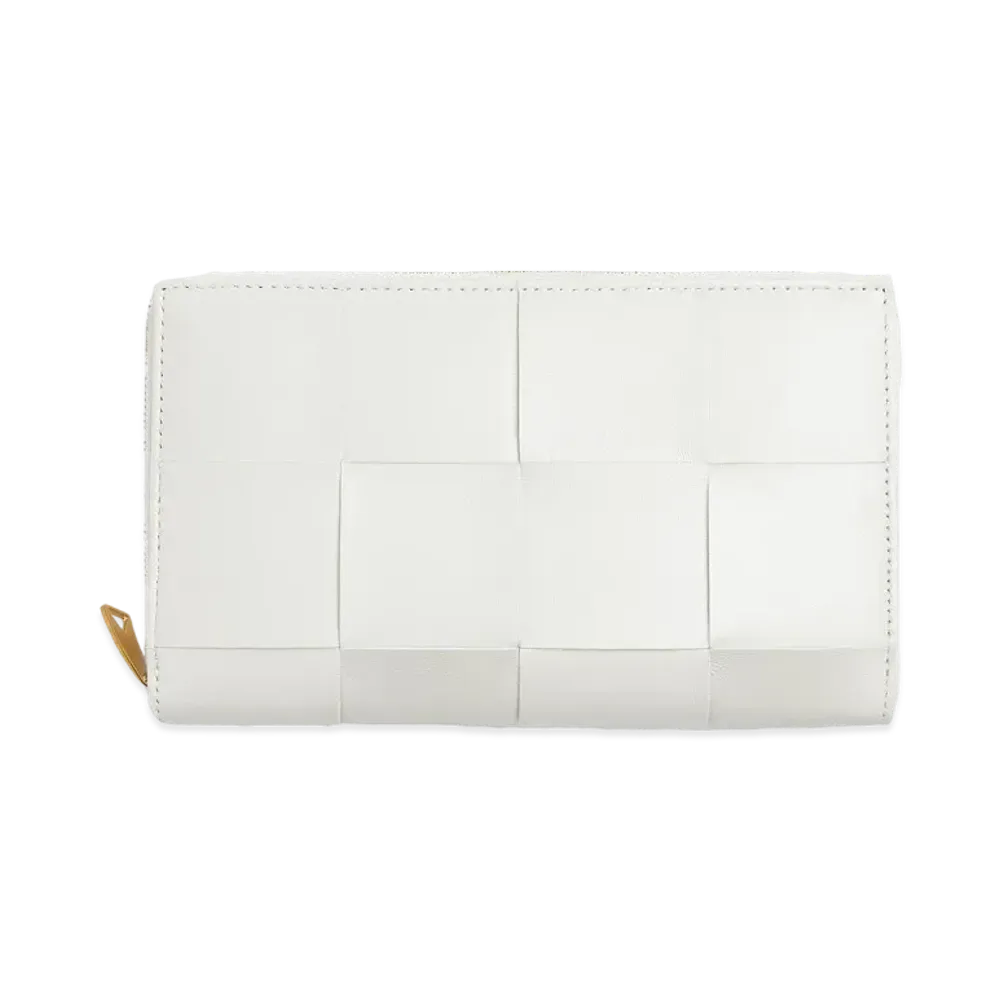 Bottega Veneta Zip Around Wallet "Chalk"