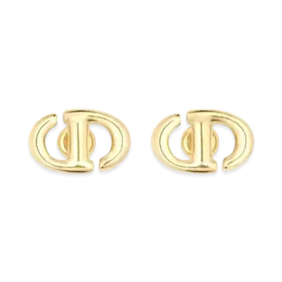 Dior CD Navy Stud Earrings Gold-Finish Metal "Gold"