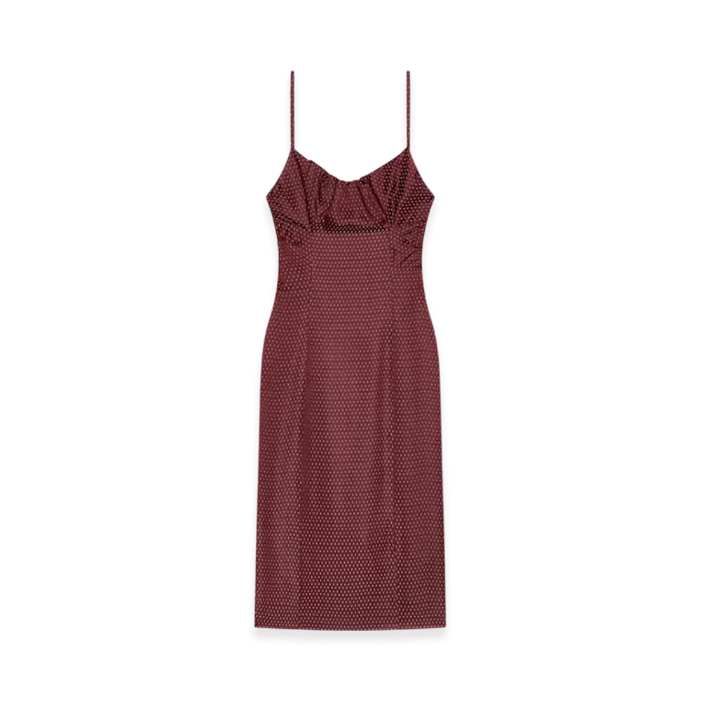 DRIES VAN NOTEN Women's Jacquard Slip Dress "Burgundy"